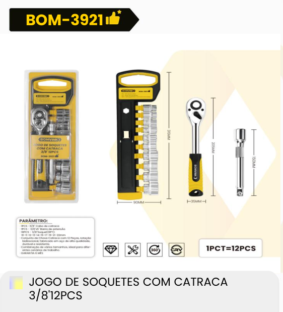 Jogo de Soquetes com Catraca