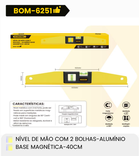 Nível Magnético 40cm