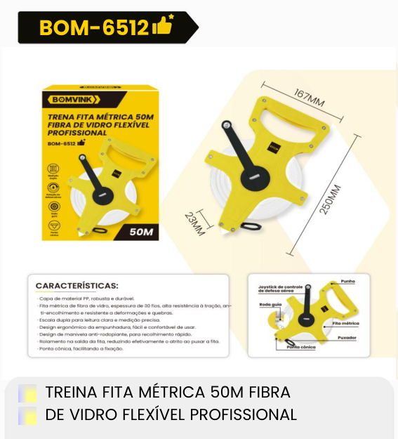 Trena 50m Fibra de Vidro